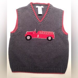 Janie and Jack Gray and Red Kids Sweater Vest